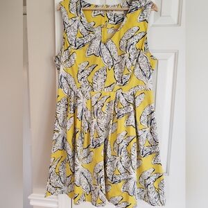 MELLODAY Yellow Black Sleeveless A-Line Sundress